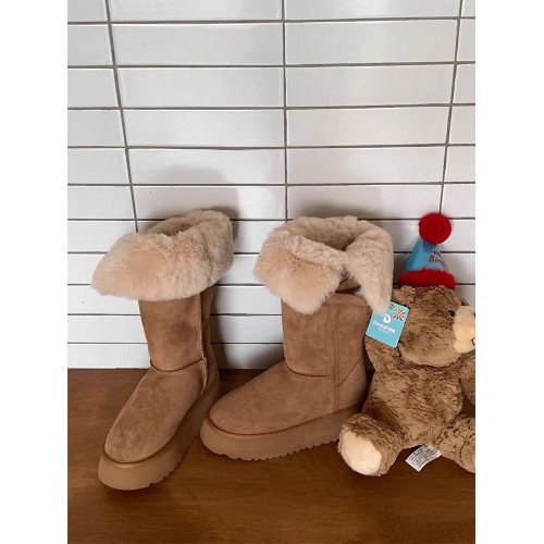 厚底雪地靴女款兩穿中筒棉靴子2026新款冬季加絨加厚高筒東北棉鞋 厚底雪地靴女款兩穿中筒棉靴子2026新款冬季加絨加厚高筒東北棉鞋