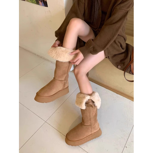 厚底雪地靴女款兩穿中筒棉靴子2026新款冬季加絨加厚高筒東北棉鞋 厚底雪地靴女款兩穿中筒棉靴子2026新款冬季加絨加厚高筒東北棉鞋