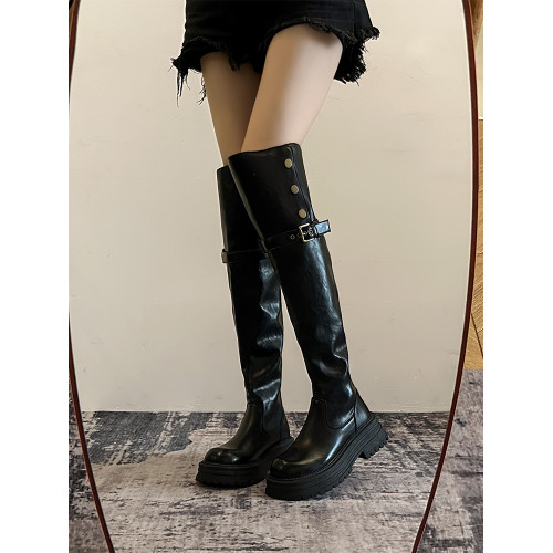 爆款小個子增高厚底過膝長筒靴女2026新款秋冬顯瘦騎士靴高筒靴子