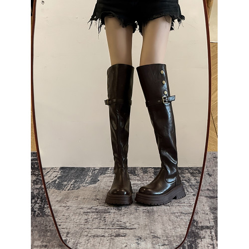 爆款小個子增高厚底過膝長筒靴女2026新款秋冬顯瘦騎士靴高筒靴子