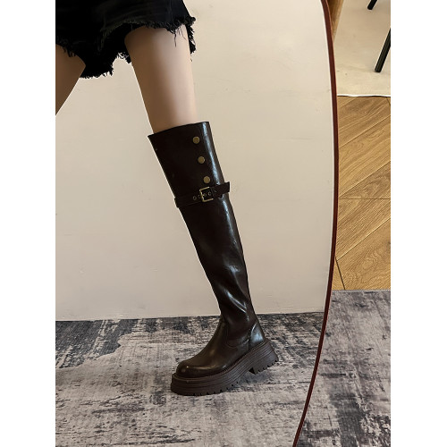 爆款小個子增高厚底過膝長筒靴女2026新款秋冬顯瘦騎士靴高筒靴子