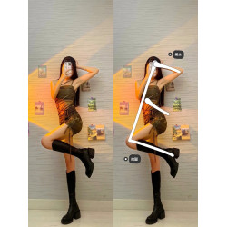 長靴女不過膝高跟厚底V口騎士靴粗跟高筒彈力瘦瘦靴小個子長筒靴