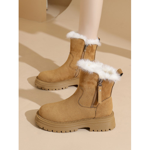 雪地靴女鞋2026新款冬季加絨加厚雪地棉厚底中筒棉靴防水防滑棉鞋