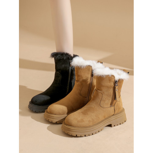 雪地靴女鞋2026新款冬季加絨加厚雪地棉厚底中筒棉靴防水防滑棉鞋