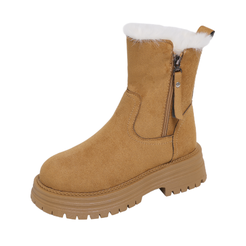 雪地靴女鞋2026新款冬季加絨加厚雪地棉厚底中筒棉靴防水防滑棉鞋