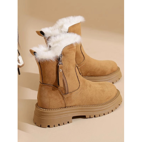 雪地靴女鞋2026新款冬季加絨加厚雪地棉厚底中筒棉靴防水防滑棉鞋