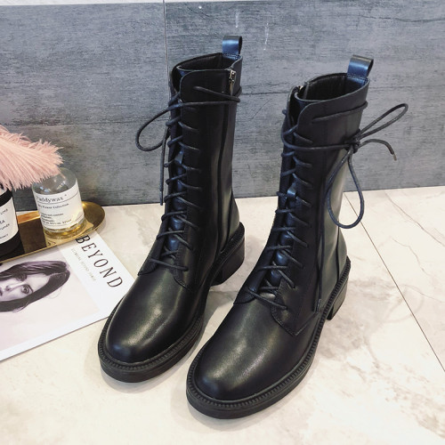 馬丁靴子女2026年新款英倫風騎士靴瘦瘦靴中筒靴短靴子女春秋單靴