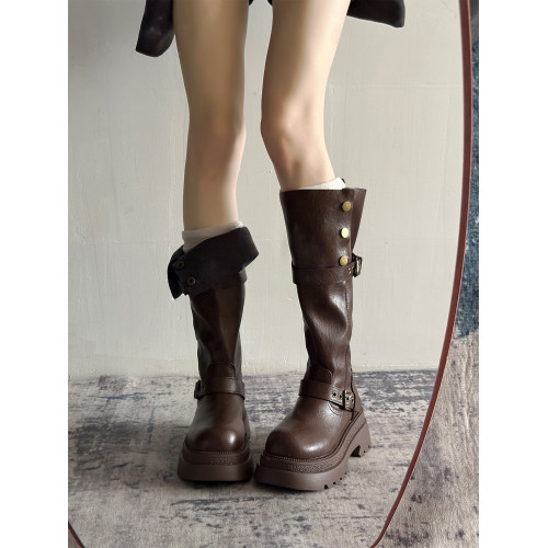長筒靴女2026新款秋冬季棕色靴子美拉德厚底增高騎士靴高筒瘦瘦靴 長筒靴女2026新款秋冬季棕色靴子美拉德厚底增高騎士靴高筒瘦瘦靴