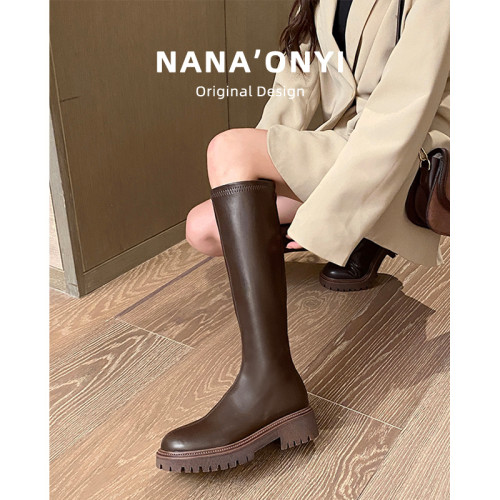 長靴女2025秋冬新款英倫風不過膝高筒騎士靴小個子厚底增高長筒靴 長靴女2025秋冬新款英倫風不過膝高筒騎士靴小個子厚底增高長筒靴