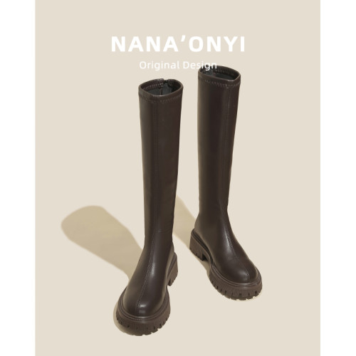 長靴女2025秋冬新款英倫風不過膝高筒騎士靴小個子厚底增高長筒靴 長靴女2025秋冬新款英倫風不過膝高筒騎士靴小個子厚底增高長筒靴