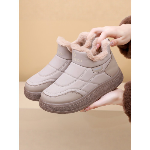 2025冬季新款老北京棉鞋加絨加厚保暖麵包鞋軟底防滑一腳蹬雪地靴