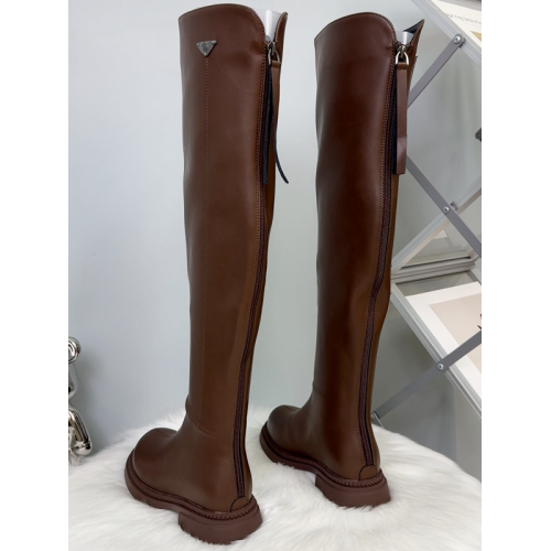 2025年新款女秋冬美拉德風過膝靴平底大碼長靴彈力後拉鍊騎士靴女