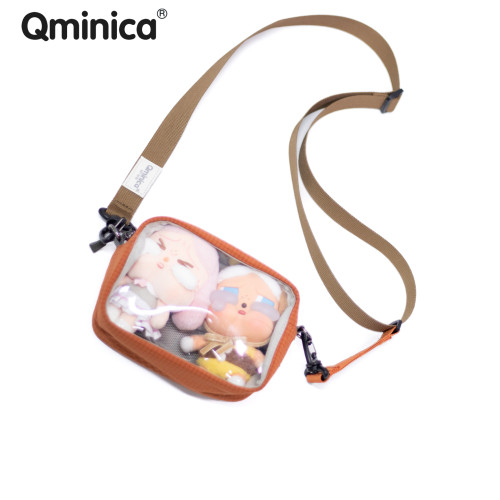 Qminica馬卡龍透明15CM痛包娃包保護套曬娃包化妝收納旅行洗漱包