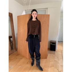 「羊皮版」韓國小衆拉鍊寬筒騎士靴女尖頭低跟長靴堆堆靴西部靴潮