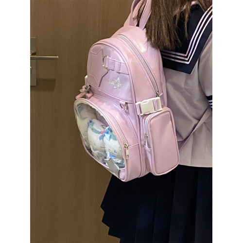 錢一波痛包｜大容量雙肩包小食量10~15cm娃包書包透明學生糖果色