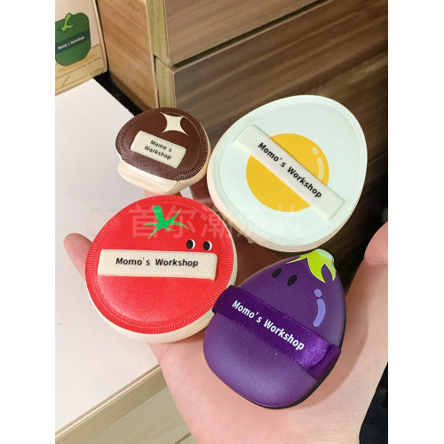 毛吉吉Momo's Workshop便當粉撲番茄炒蛋乾濕兩用定妝不吃粉底液