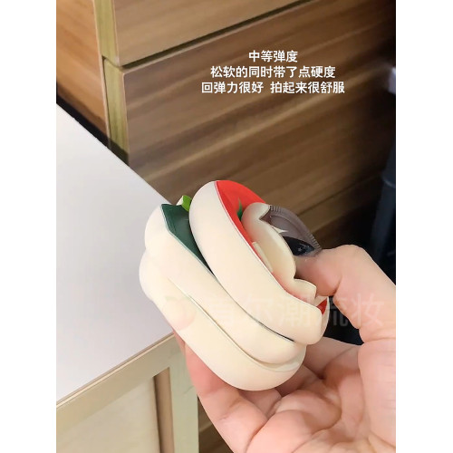 毛吉吉Momo's Workshop便當粉撲番茄炒蛋乾濕兩用定妝不吃粉底液