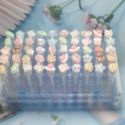 冰透卡通嫁接假睫毛刷琯裝可替換一次性睫毛刷美睫螺旋可攜式化妝刷