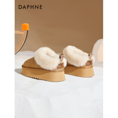 達芙妮厚底雪地靴女款冬季2025新款保暖防滑低幫棉靴加厚東北棉鞋