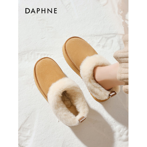 達芙妮厚底雪地靴女款冬季2025新款保暖防滑低幫棉靴加厚東北棉鞋