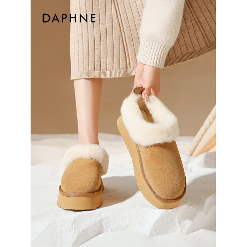 達芙妮厚底雪地靴女款冬季2025新款保暖防滑低幫棉靴加厚東北棉鞋