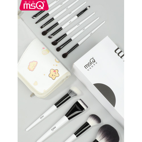 MSQ/魅絲蔻12支奶油化妝刷套裝全套刷子粉底腮紅遮瑕眼影刷動物毛