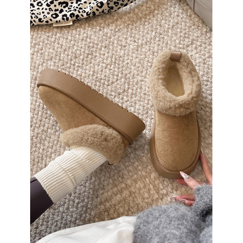 復古增高厚底加絨加厚雪地靴女2026新款冬季保暖東北毛毛勃肯棉鞋 復古增高厚底加絨加厚雪地靴女2026新款冬季保暖東北毛毛勃肯棉鞋