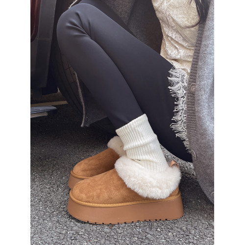 復古增高厚底加絨加厚雪地靴女2026新款冬季保暖東北毛毛勃肯棉鞋 復古增高厚底加絨加厚雪地靴女2026新款冬季保暖東北毛毛勃肯棉鞋