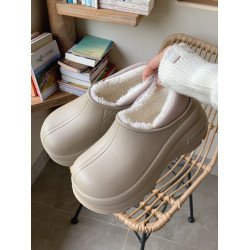 細細條 簡約百搭女士外穿保暖加絨短靴冬季時尚厚底防滑防水棉鞋