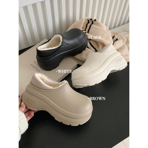 細細條 簡約百搭女士外穿保暖加絨短靴冬季時尚厚底防滑防水棉鞋