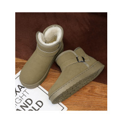 皮毛一體雪地靴女款冬季加絨加厚保暖東北大棉鞋防滑厚底通勤女鞋