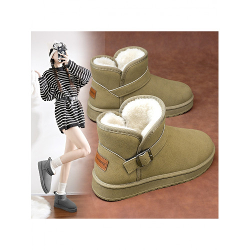 皮毛一體雪地靴女款冬季加絨加厚保暖東北大棉鞋防滑厚底通勤女鞋