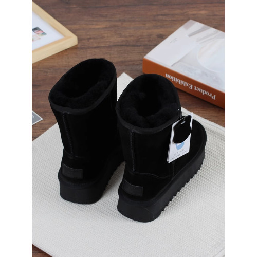 全羊毛厚底雪地靴女中筒2026冬新款皮毛一體防滑東北加絨保暖棉鞋