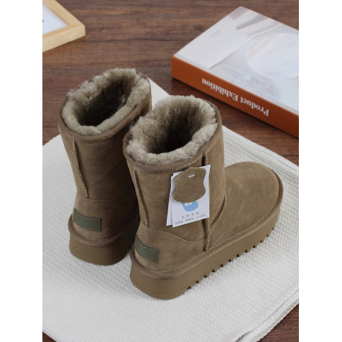 全羊毛厚底雪地靴女中筒2026冬新款皮毛一體防滑東北加絨保暖棉鞋