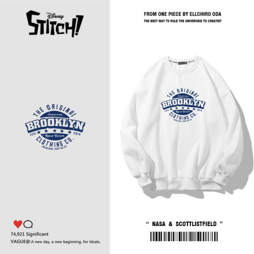 2025新款加絨圓加厚領男生上衣服潮流衛衣男美式潮牌寬鬆春季長袖