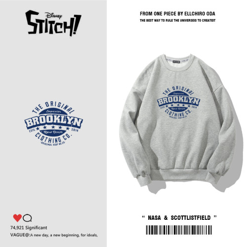 2025新款加絨圓加厚領男生上衣服潮流衛衣男美式潮牌寬鬆春季長袖