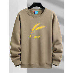 春秋男純色薄款衛衣套頭圓領寬鬆保暖長袖上衣胖子春季外套打底衫