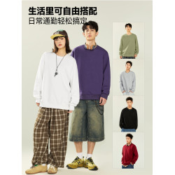 真維斯圓領衛衣男2026年春季新款青少年高街重磅潮牌情侶裝套頭衫