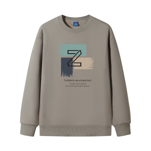 加絨加厚套頭圓領衛衣男純棉打底衫潮流百搭休閒長袖體恤寬鬆上衣