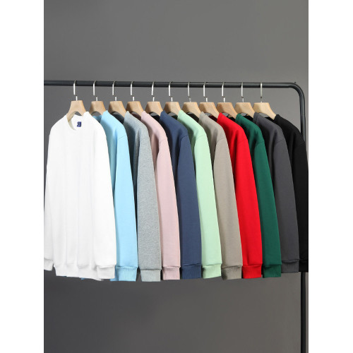 加絨加厚套頭圓領衛衣男純棉打底衫潮流百搭休閒長袖體恤寬鬆上衣