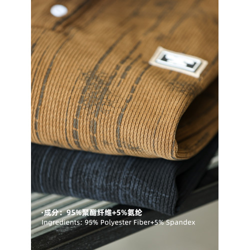 休閒美式重磅400g長袖繙領肌理感polo衫男士寬鬆衛衣復古打底衫春