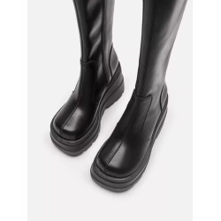 歐美辣妹靴子女2025新款高筒小個子增高厚底長筒靴騎士靴高跟長靴