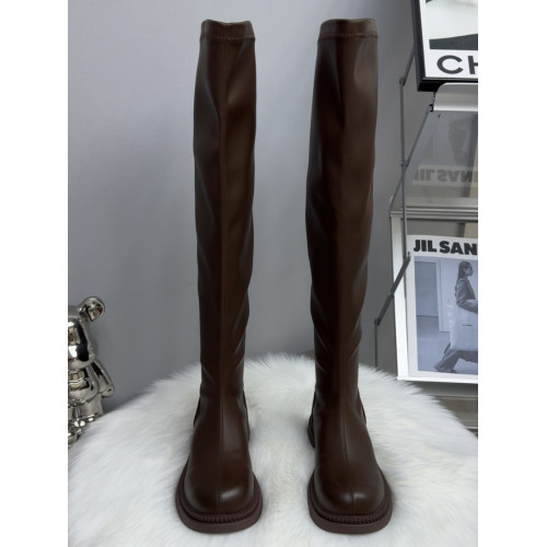 薄底高個子過膝靴女平底百搭高筒騎士靴女後拉鍊彈力長靴子女神範