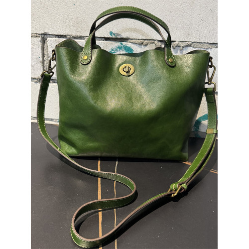 頭層植鞣牛皮水桶包真皮女包新款簡約百搭托特包質感手提斜後後背包