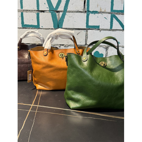 頭層植鞣牛皮水桶包真皮女包新款簡約百搭托特包質感手提斜後後背包