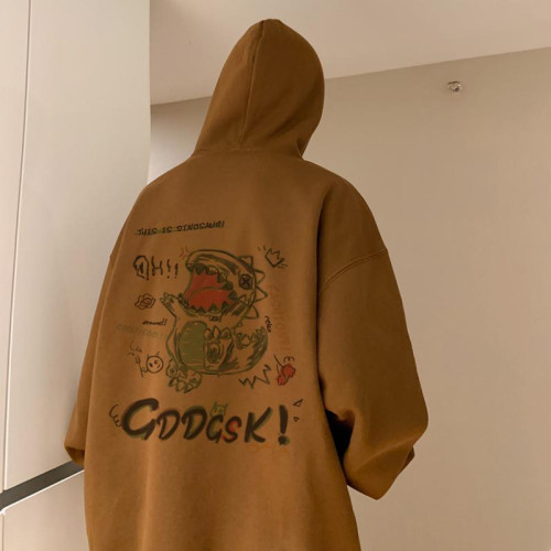 600G重磅新款衛衣男春季加絨加厚寬鬆連帽衫情侶落肩硬挺外套潮流