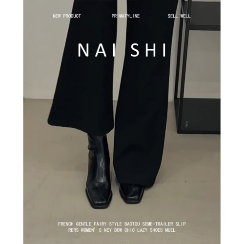 羊皮版!韓版方頭短靴女後拉鍊粗跟馬丁靴百搭法式瘦瘦靴切爾西靴 羊皮版!韓版方頭短靴女後拉鍊粗跟馬丁靴百搭法式瘦瘦靴切爾西靴