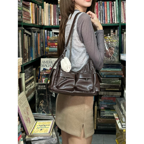 韓國小衆品牌SAMO ONDOH機車包斜後後背包宋雨琦同款samoondoh包包