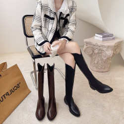 長靴女2026年新款秋款網紅爆款冬季加絨長筒騎士尖頭v口高筒靴子