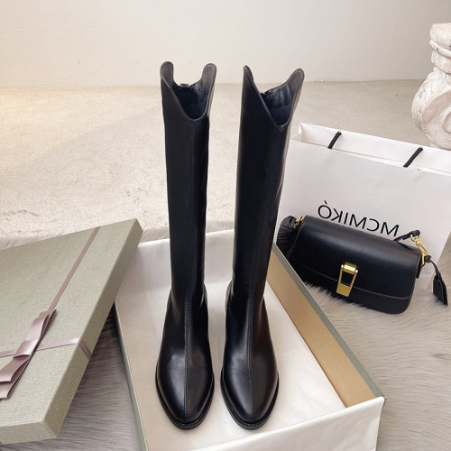 長靴女2026年新款秋款網紅爆款冬季加絨長筒騎士尖頭v口高筒靴子